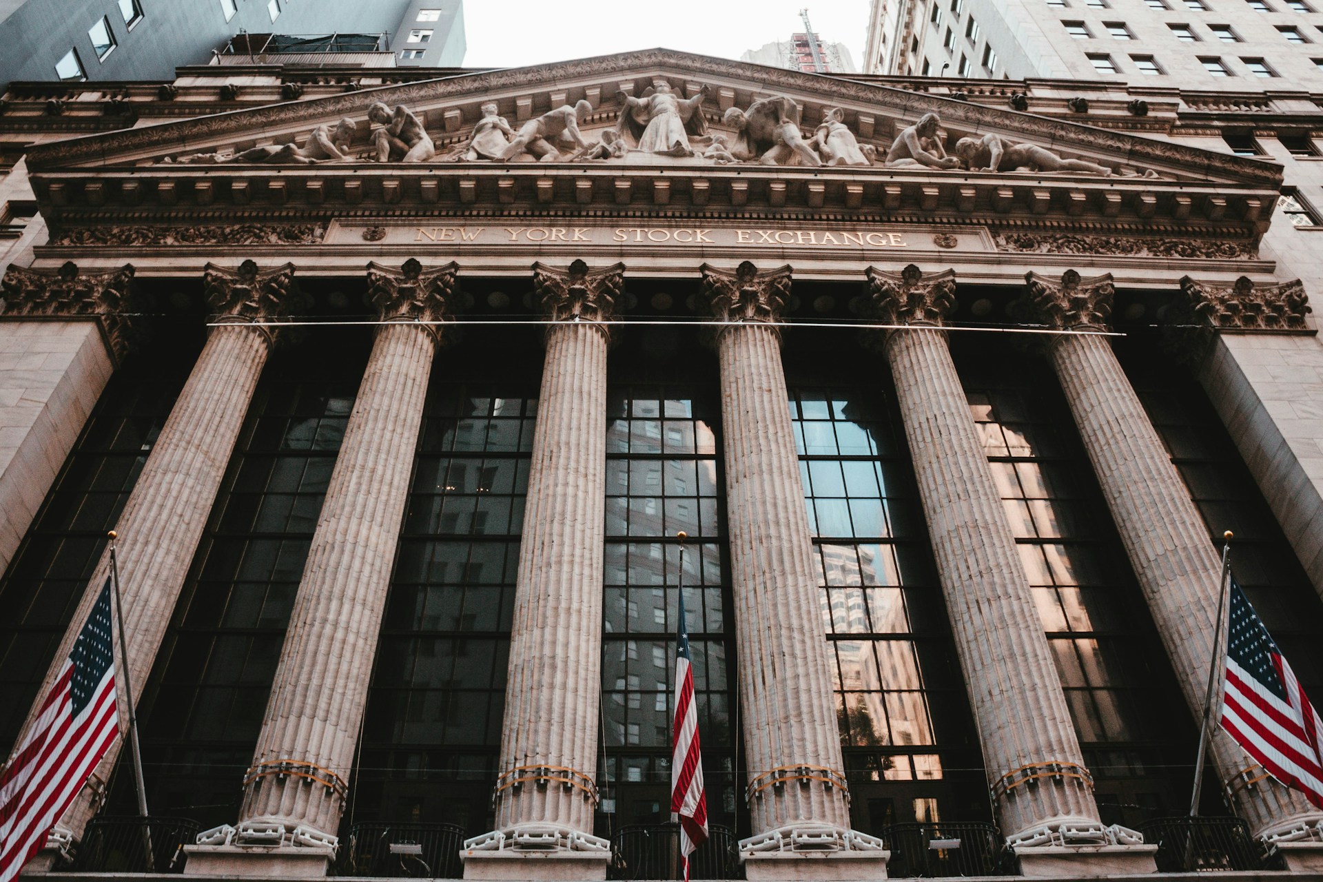Grafico di Wall Street con andamento negativo
