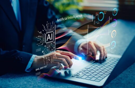 Lavoratori che utilizzano intelligenza artificiale negli uffici